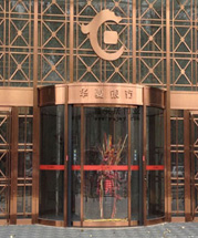 两翼自动旋转铜门
